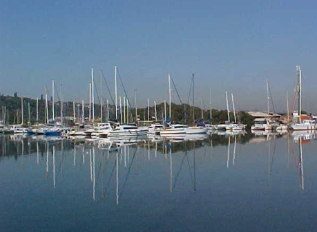 Waterfront view from Bluff Yacht Club looking out to the water